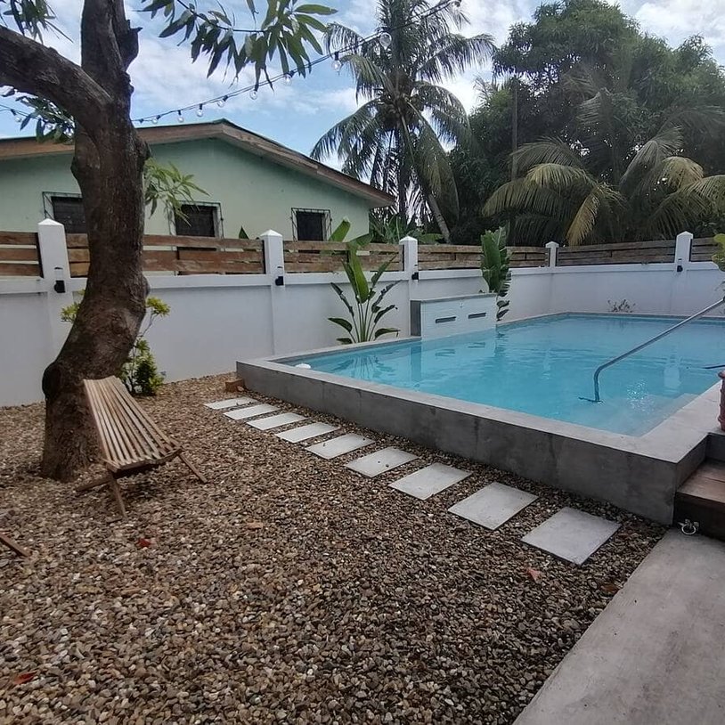 A large pool filled with salt water